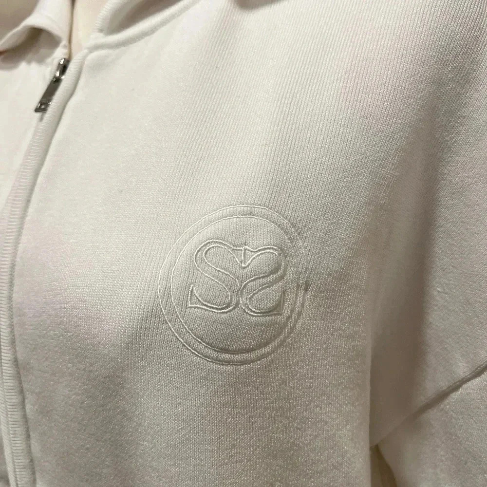 SANDRO | Reynold logo-embroidered zip-up hoodie | White | XL | NWT - Picture 2 of 9